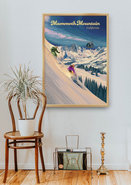 Mammoth Mountain California Ski Resort Travel Poster