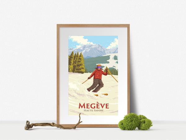 Megeve Ski Resort Travel Poster