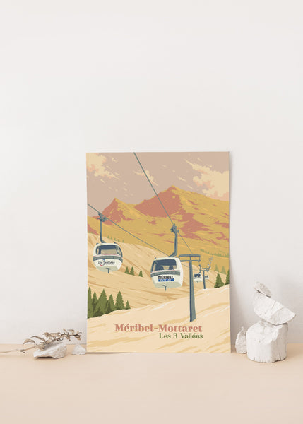 Meribel Mottaret Ski Resort Travel Poster