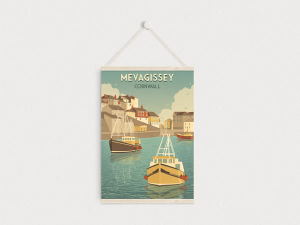 Mevagissey Cornwall Travel Poster