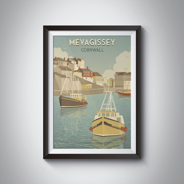 Mevagissey Cornwall Travel Poster