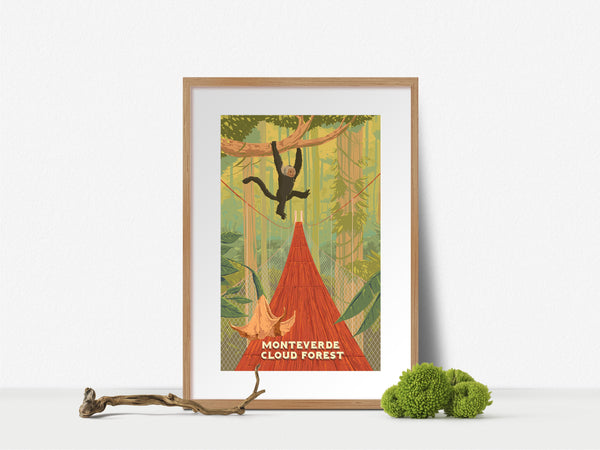 Monteverde Cloud Forest Costa Rica Travel Poster