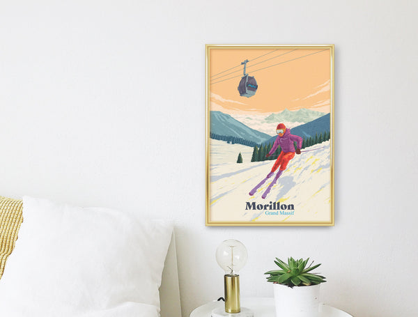 Morillon Ski Resort Travel Poster