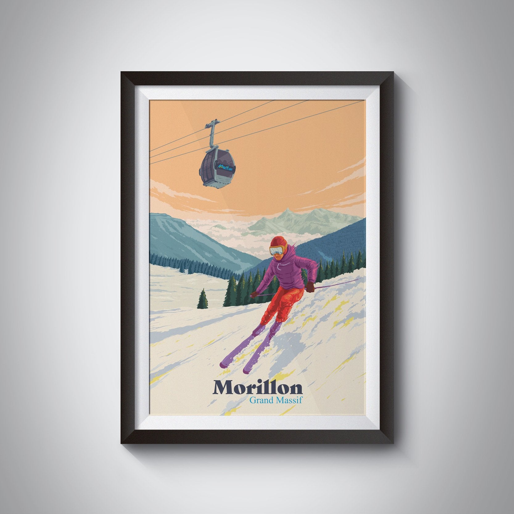 Morillon Ski Resort Travel Poster
