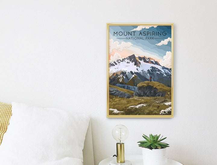 Mount Aspiring National Park New Zealand Travel Poster