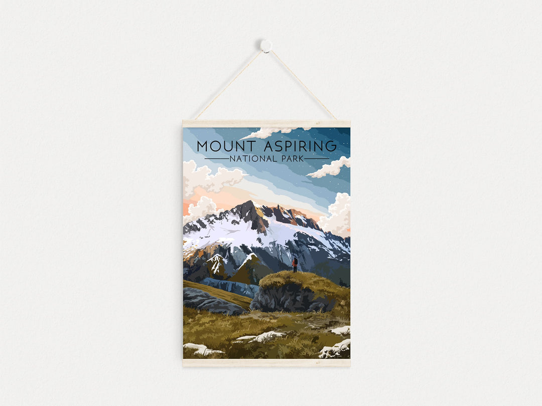 Mount Aspiring National Park New Zealand Travel Poster