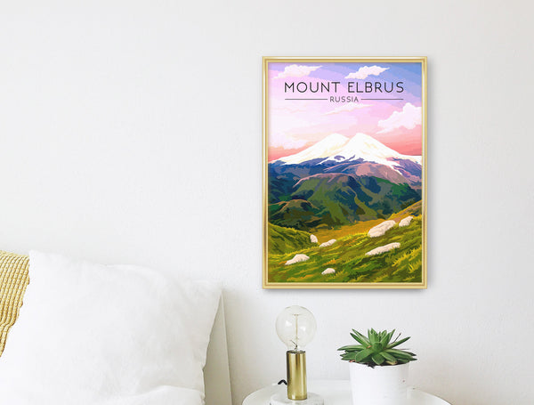 Mount Elbrus Russia Travel Poster