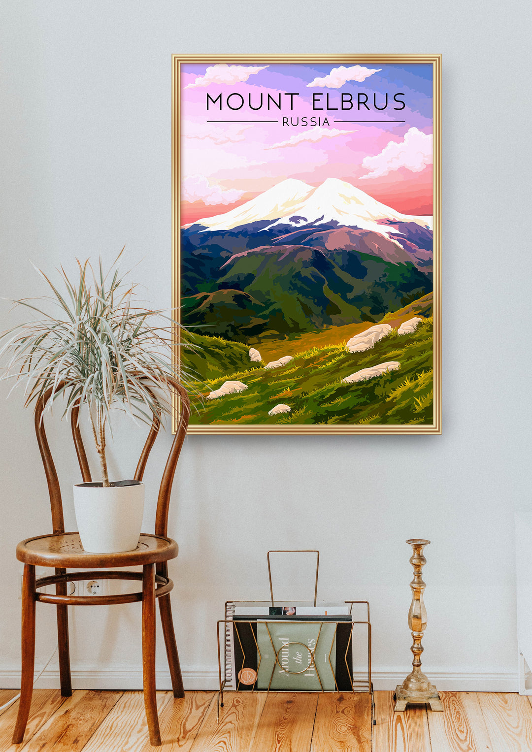 Mount Elbrus Russia Travel Poster