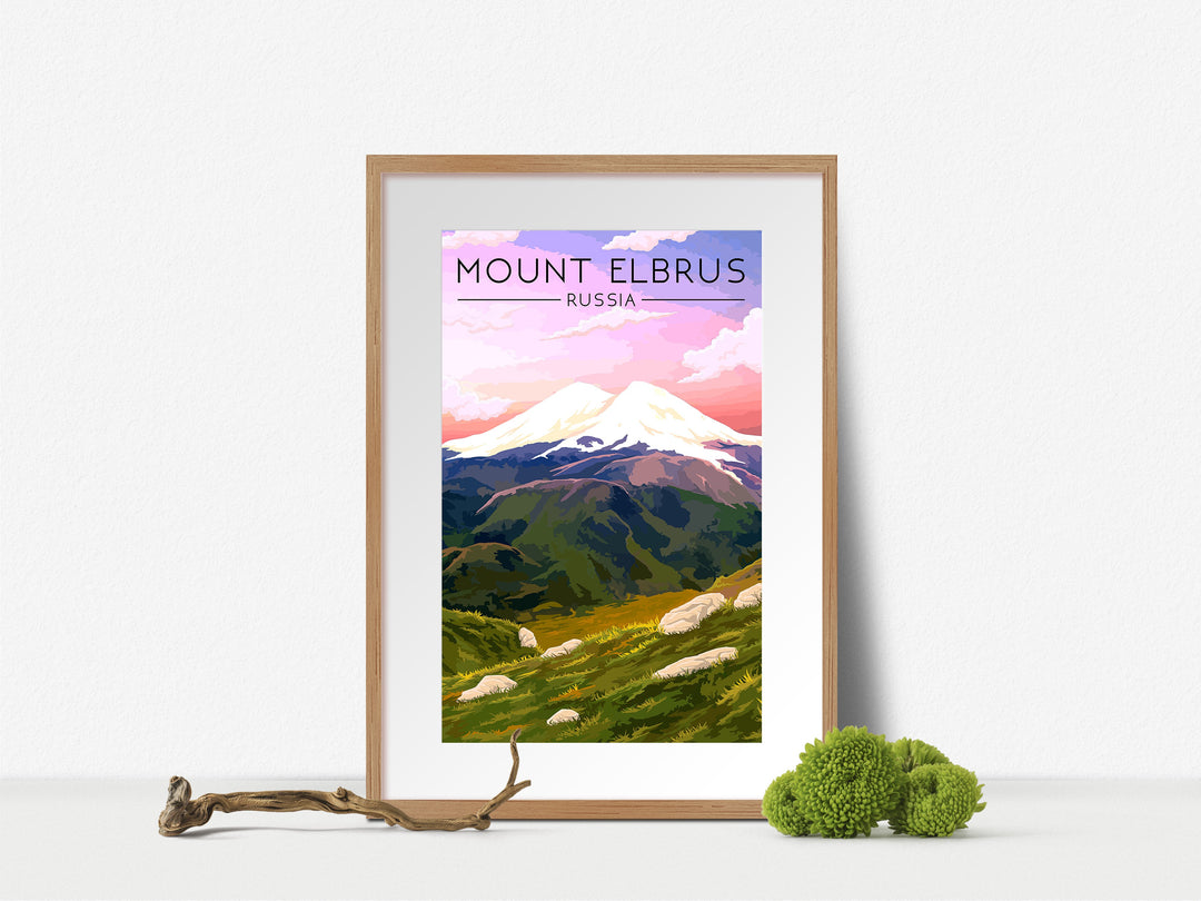 Mount Elbrus Russia Travel Poster