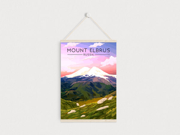 Mount Elbrus Russia Travel Poster