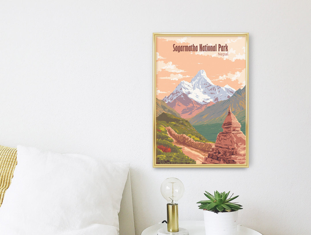 Mount Everest Sagarmatha National Park Nepal Travel Poster