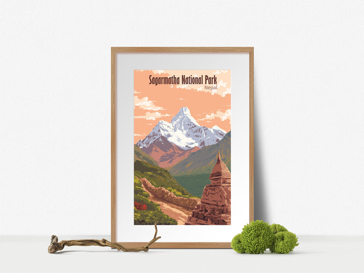 Mount Everest Sagarmatha National Park Nepal Travel Poster