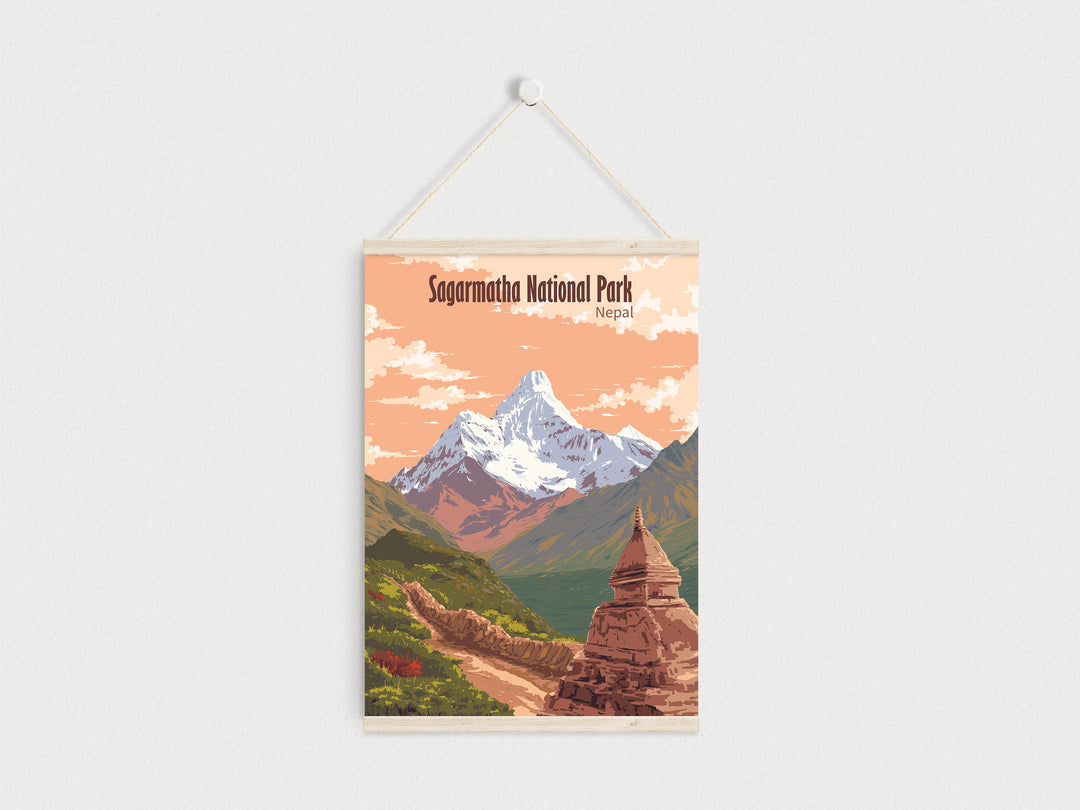 Mount Everest Sagarmatha National Park Nepal Travel Poster