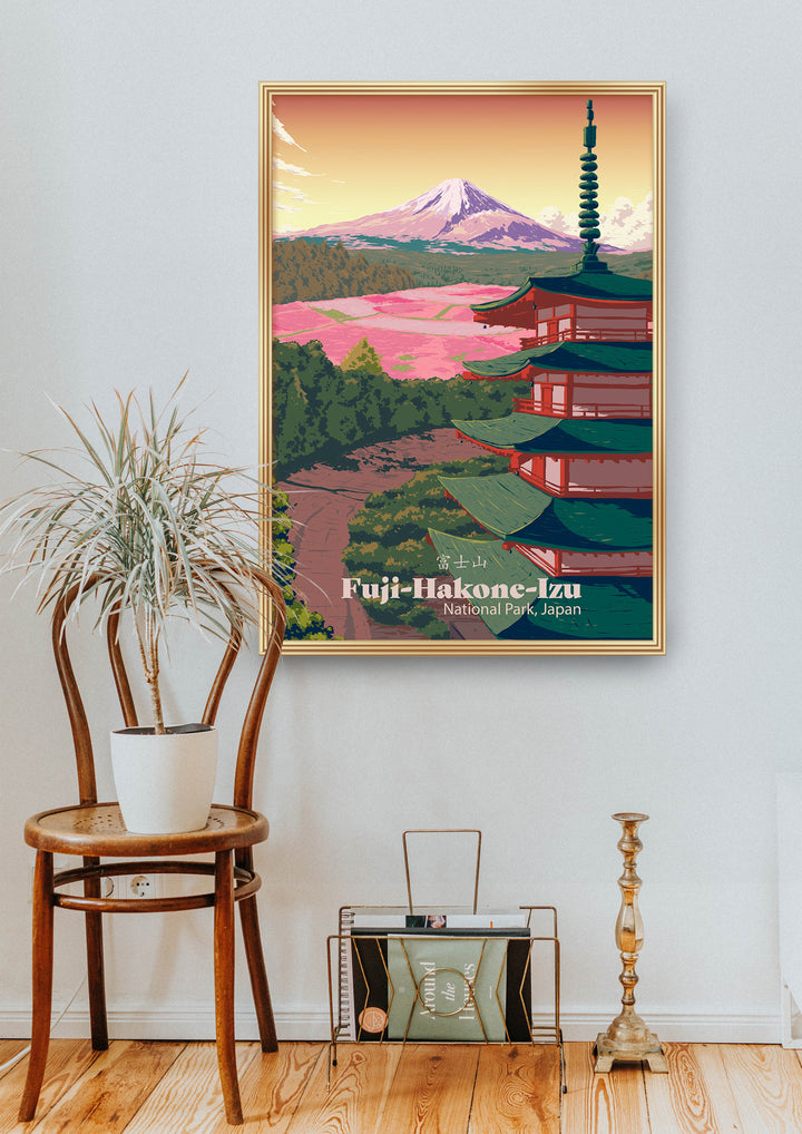 Mount Fuji Hakone Izu National Park Japan Travel Poster