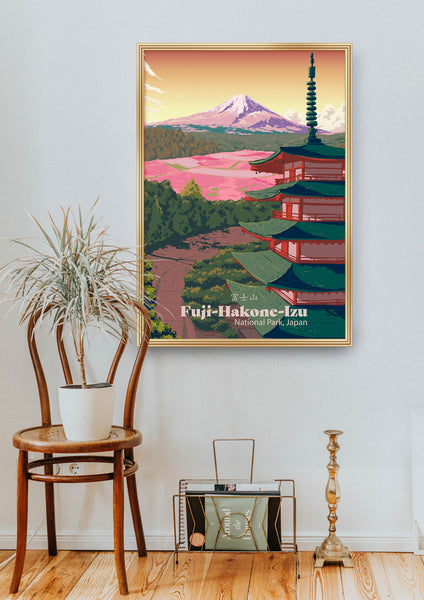 Mount Fuji Hakone Izu National Park Japan Travel Poster