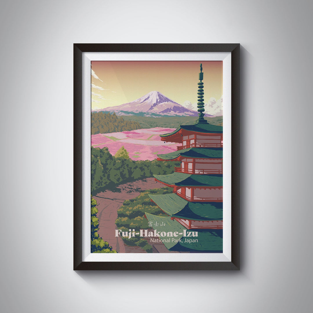 Mount Fuji Hakone Izu National Park Japan Travel Poster