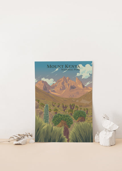 Mount Kenya National Park Travel Poster