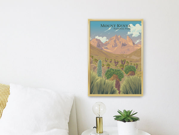 Mount Kenya National Park Travel Poster