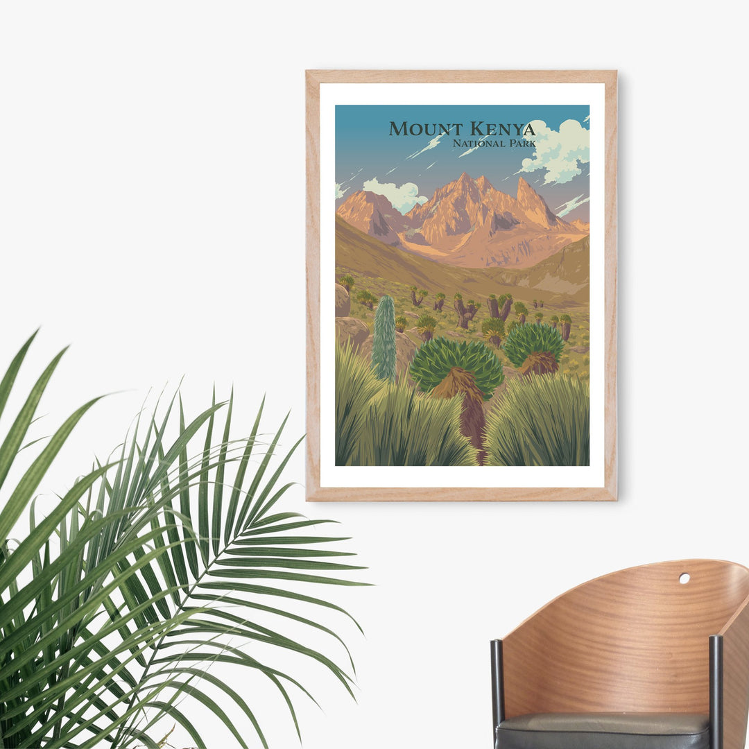 Mount Kenya National Park Travel Poster