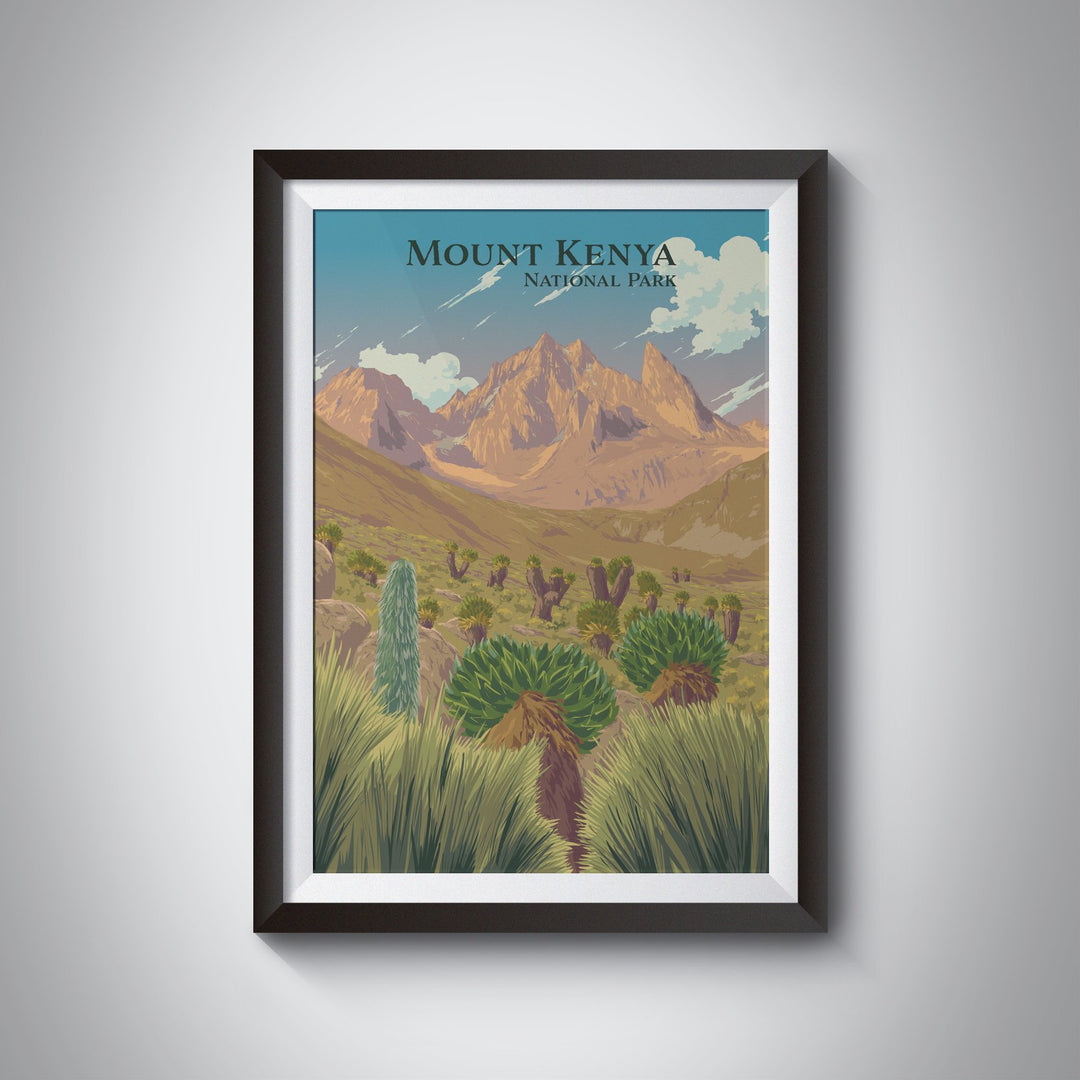 Mount Kenya National Park Travel Poster