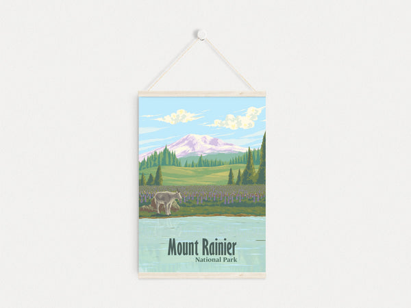 Mount Rainier National Park Travel Poster