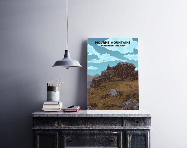 Mourne Mountains Northern Ireland Travel Poster
