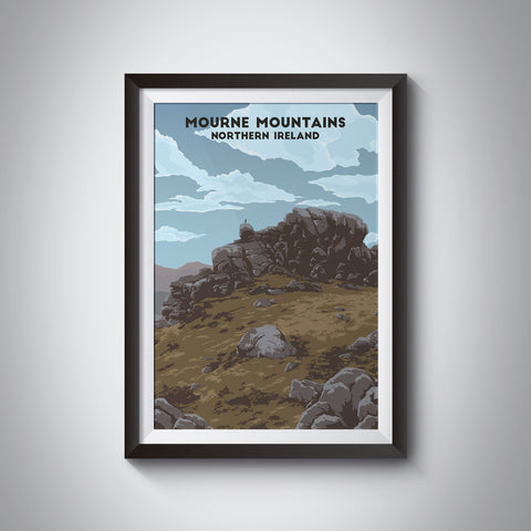Mourne Mountains Northern Ireland Travel Poster