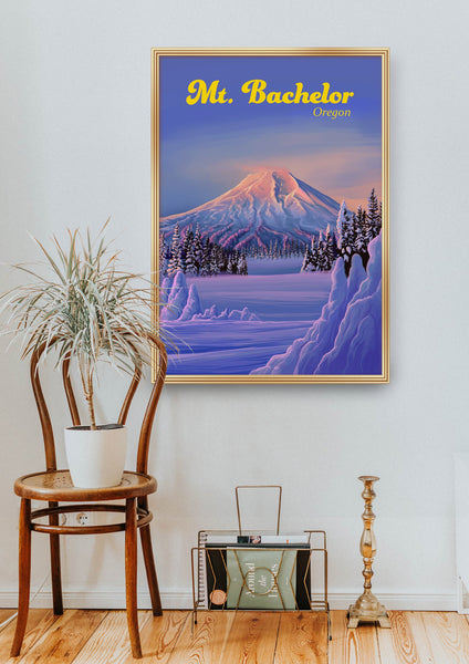 Mt Bachelor Oregon Ski Resort Travel Poster
