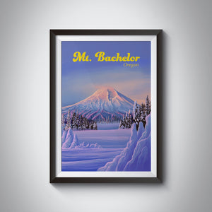 Mt Bachelor Oregon Ski Resort Travel Poster