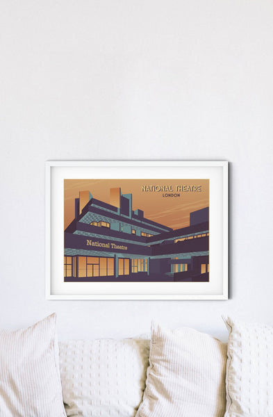 National Theatre London Travel Poster