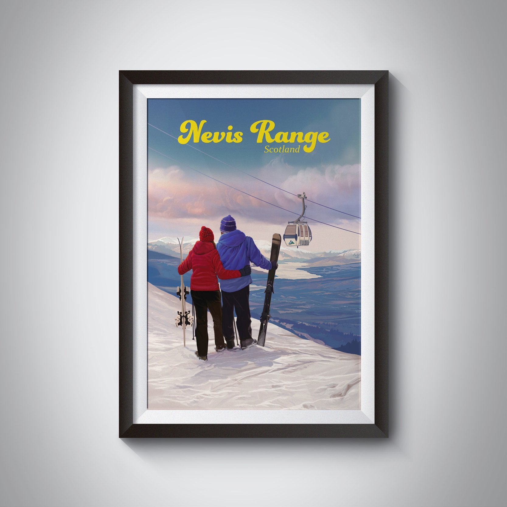 Nevis Range Scotland Ski Resort Travel Poster