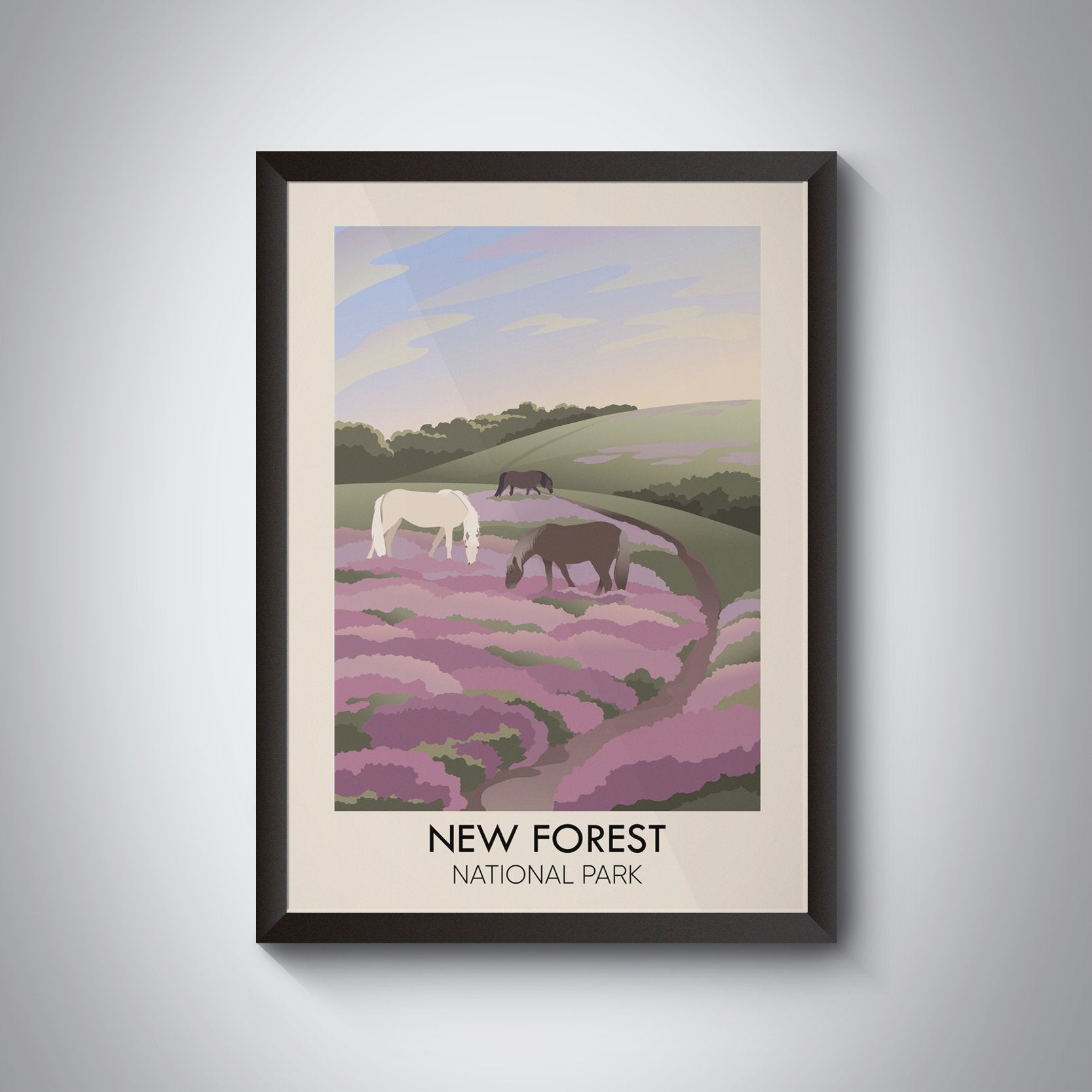 New Forest National Park Modern Travel Poster