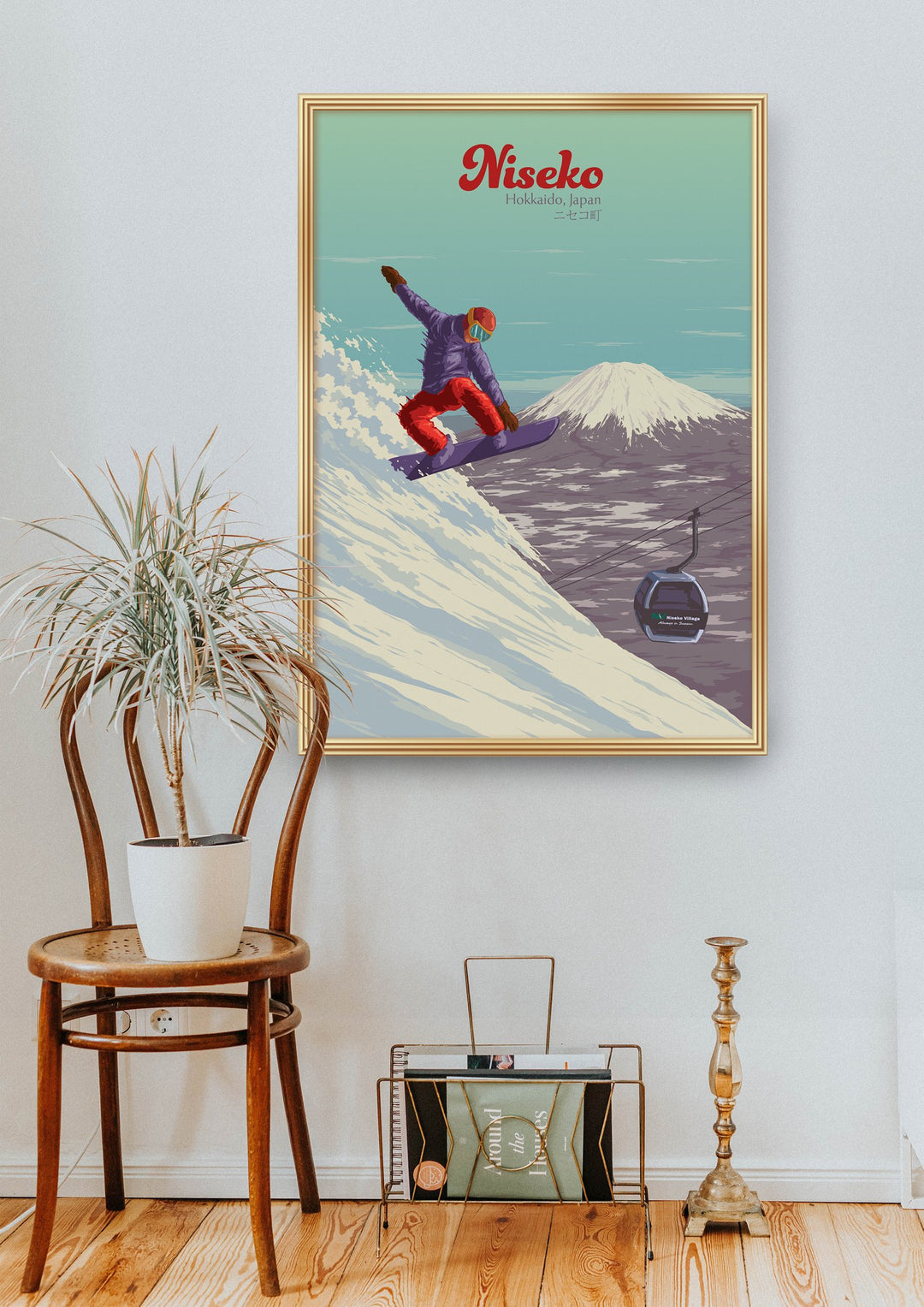 Niseko Japan Snowboarding Travel Poster