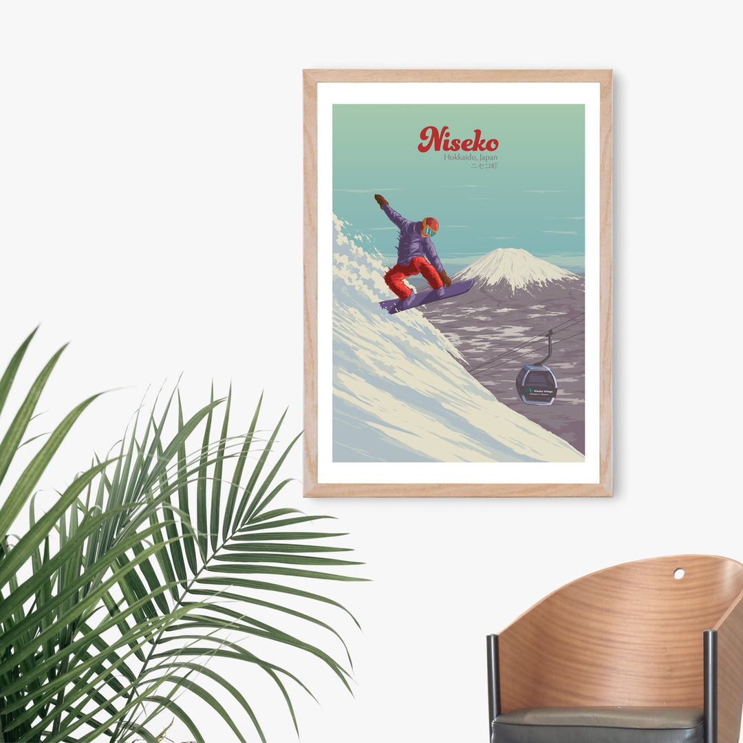 Niseko Japan Snowboarding Travel Poster