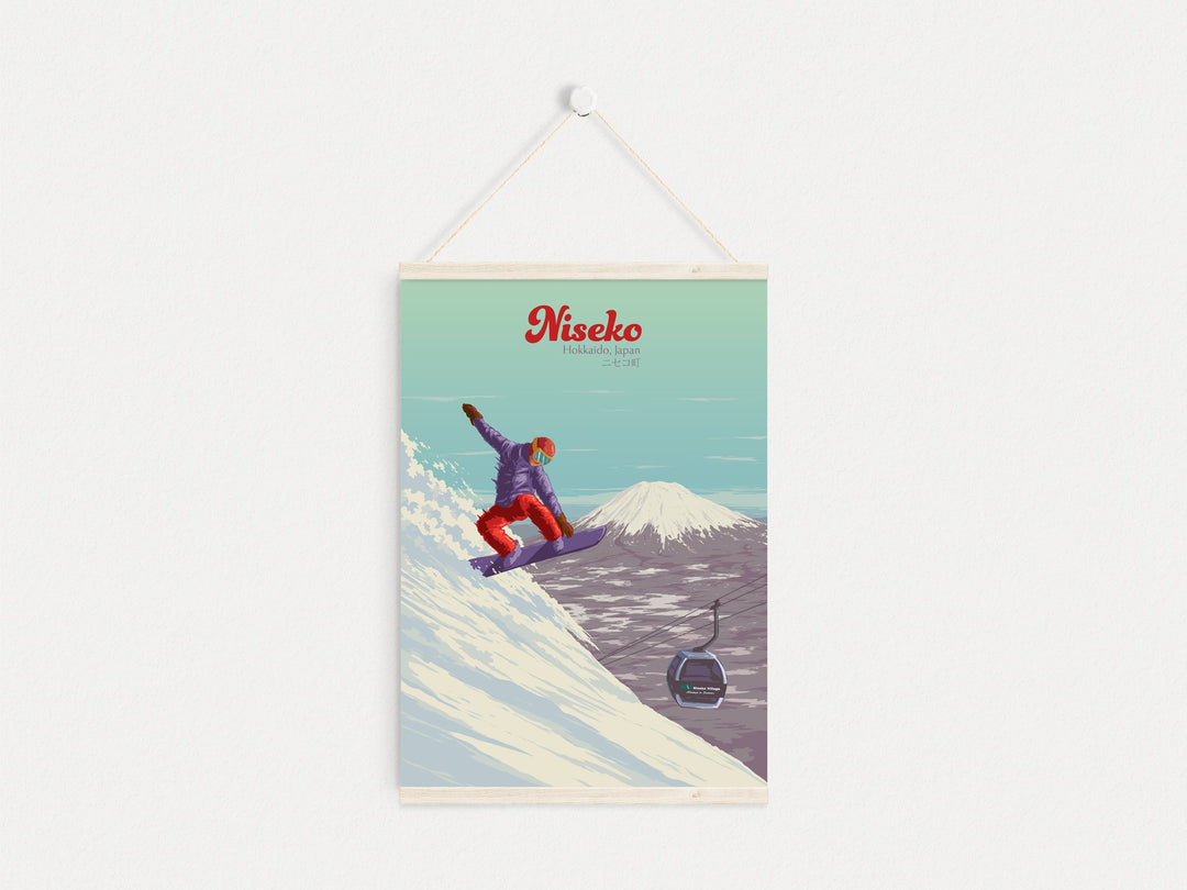 Niseko Japan Snowboarding Travel Poster