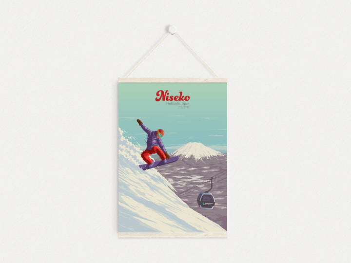 Niseko Japan Snowboarding Travel Poster