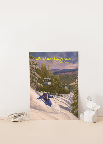 Northstar California Lake Tahoe Ski Resort Travel Poster