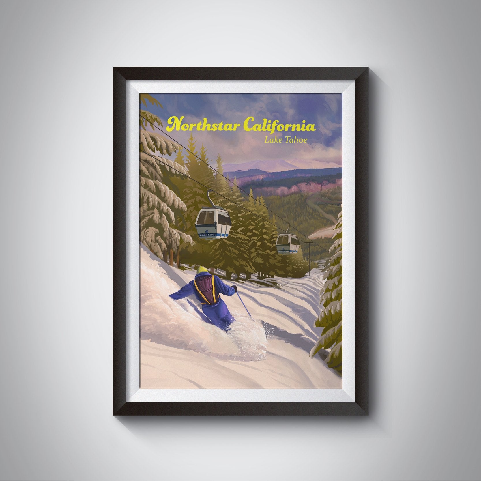 Northstar California Lake Tahoe Ski Resort Travel Poster