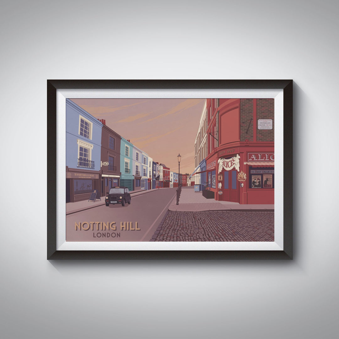 Notting Hill London Travel Poster