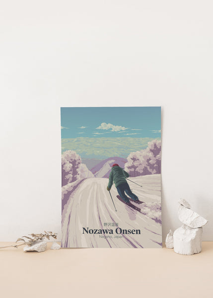 Nozawa Onsen Japan Ski Resort Travel Poster