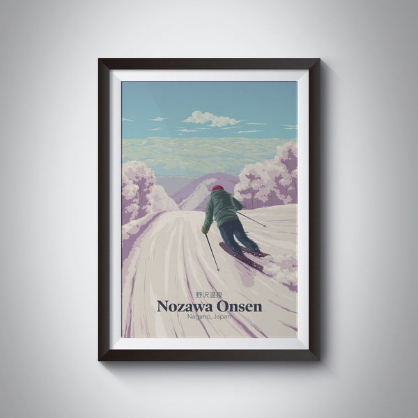 Nozawa Onsen Japan Ski Resort Travel Poster