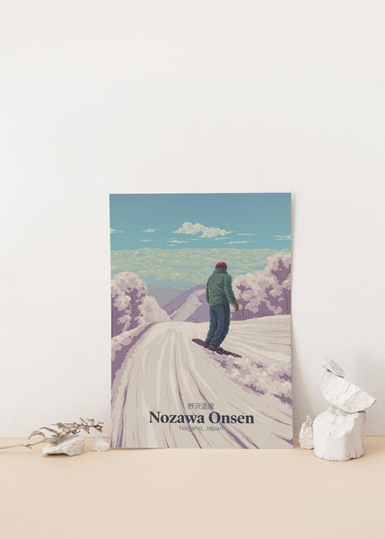 Nozawa Onsen Japan Snowboarding Travel Poster