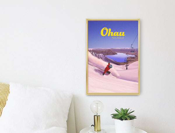 Ohau Ski Resort Travel Poster