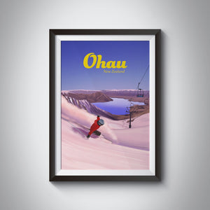 Ohau Ski Resort Travel Poster