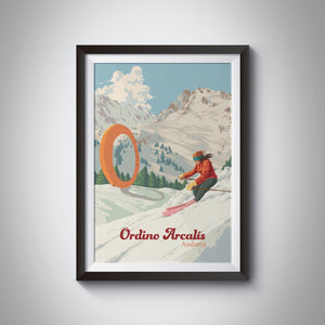 Ordino Arcalis Andorra Ski Resort Travel Poster