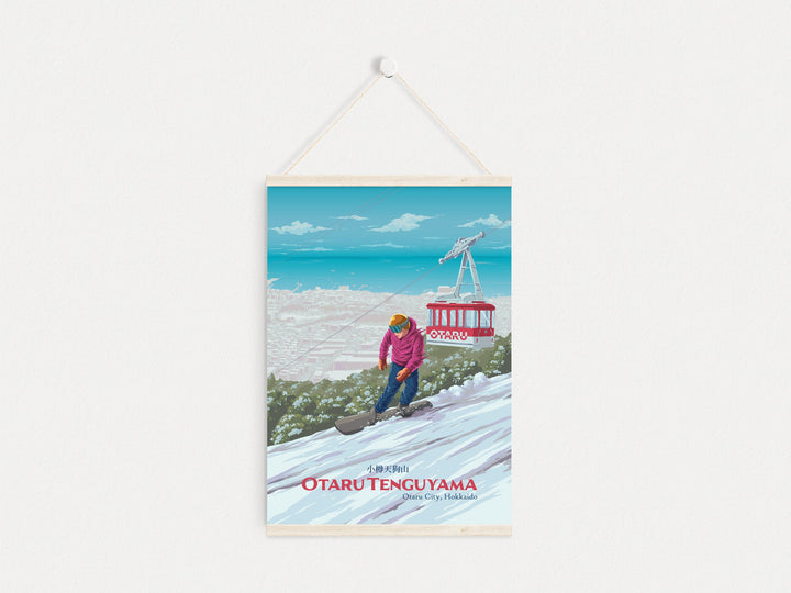 Otaru Tenguyama Japan Snowboarding Travel Poster