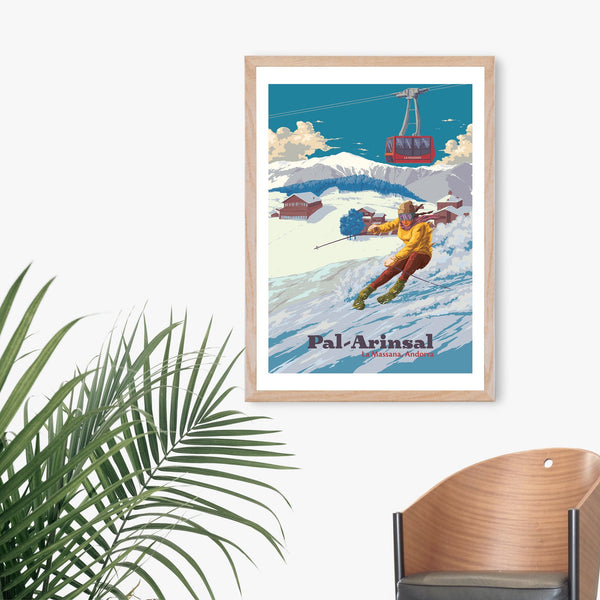 Pal Arinsal Andorra Ski Resort Travel Poster