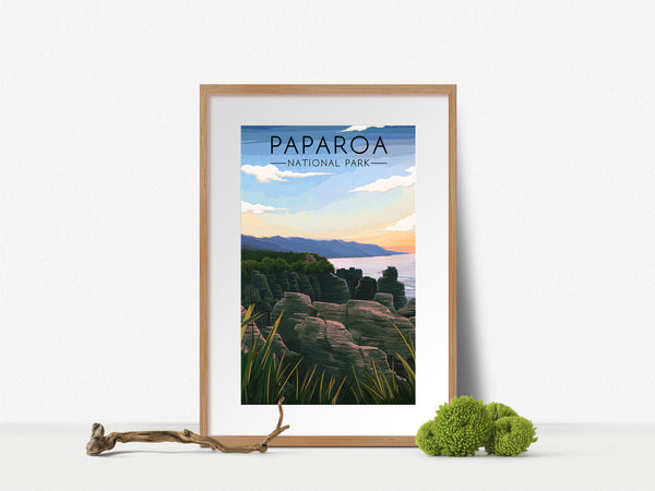 Paparoa National Park New Zealand Travel Poster