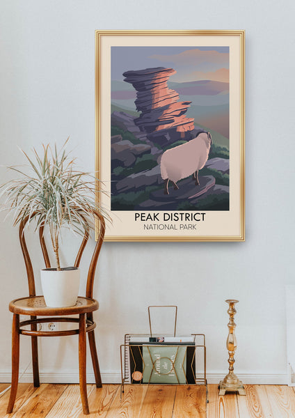 Peak District National Park Modern Travel Poster