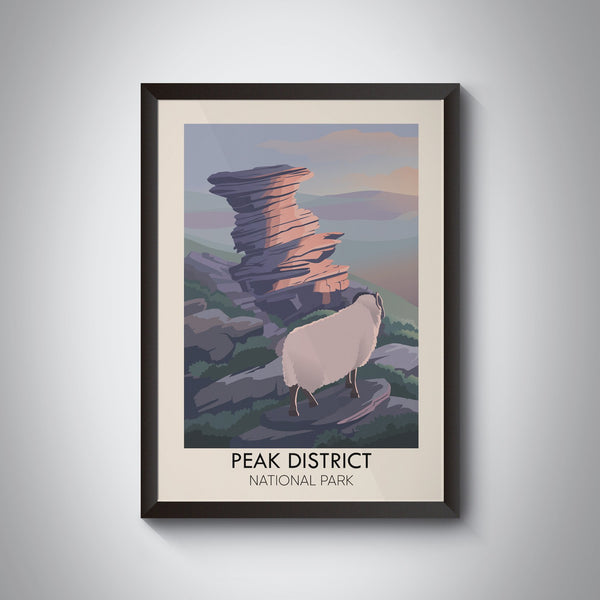 Peak District National Park Modern Travel Poster